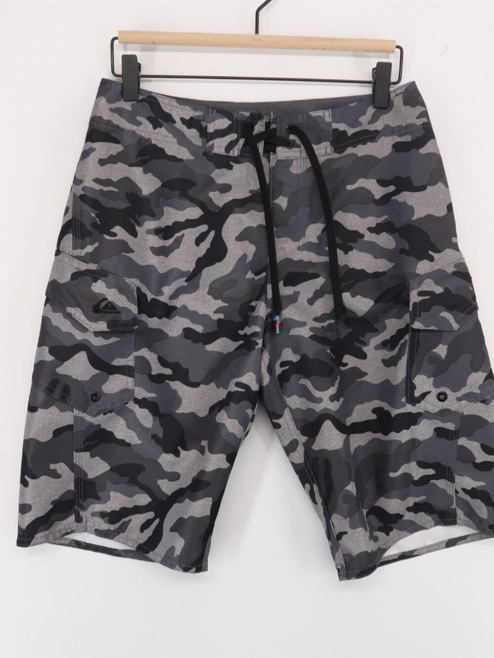 Quiksilver Manic Boardshorts Mens 28 Gray Camo Cargo Pockets Swim Trunks